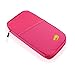 GEARONIC TM Travel Wallet Slim Organizer Security Theft Proof For Money Phone Documents Passport Holder Clutch Women Men Family Leather Zipper Hot Pink