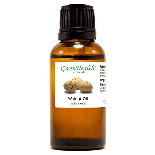 Walnut Oil - 1 fl oz (30 ml) Glass Bottle w/Euro Dropper - 100% Pure Carrier Oil - GreenHealth