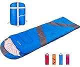 Yeeping 4 Season Envelope Sleeping Bag with Compression Sack – Waterproof, 20 Degree Fahrenheit, Great for Kids, Youth and Adults, Camping/Traveling/Hiking, Warm/Cool Weather, Portable, Lightweight