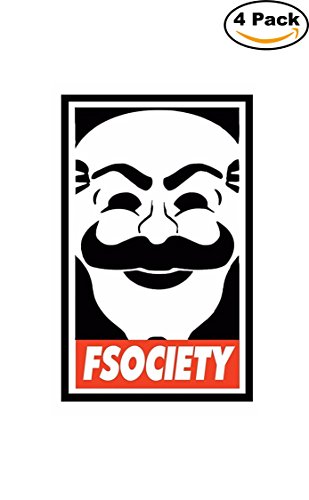 Mr Robot Logo Fsociety Mask Decal Logo Vinyl Sticker 4 Stickers