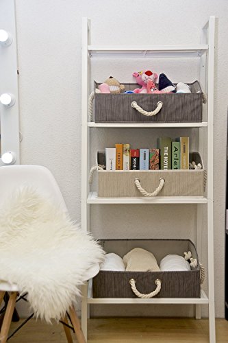 StorageWorks Storage Bins, Fabric Storage Baskets, Foldable Closet Organizer Trapezoid Storage Box, Bamboo Style, Gray, EX-Jumbo, 3-Pack