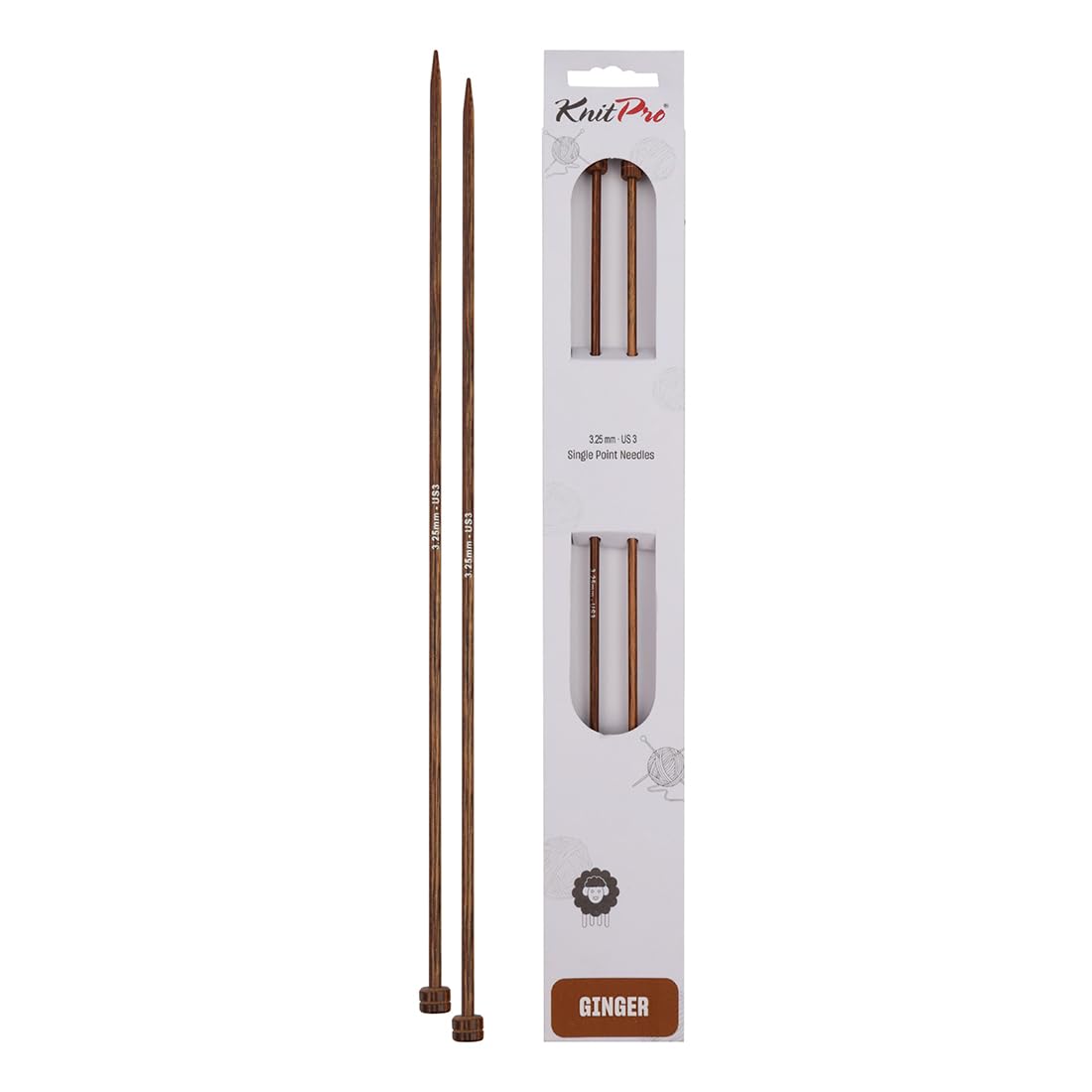 KnitPro Ginger Single Pointed Needles 12" (30cm) | 3.25mm — image 1