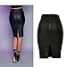 Womens Faux leather High Waist Strech Denim Pencil Skirt