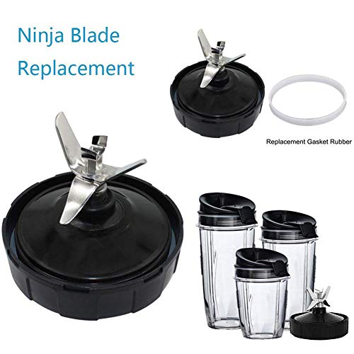 Ninja Blender Replacement Parts Ninja Bottom Blade 7 Fins and 1 Gasket Rubber for Nutri Ninja Auto iQ BL482 BL642 NN102 BL682 BL2013 Nutri Ninja Blender Auto iQ Blade （7 fins） - Thumbnail 5