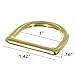 Craft County Brass D-Ring – 1 Inch (Inside) – DIY Crafting (5 Pack)