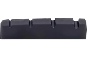 Metallor 4 String Cattle Bone Bass Guitar Nut Pre-Slotted Top Nut Compatible with PB Bass Parts Replacement Black 43mm x 9mm x 6mm.