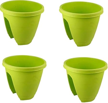 Plastic Balcony Hanging Planter Pot (Pack of 4) Plant Container Set