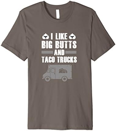 Mens Taco Truck T Shirt - I Like Big Butts and Taco Trucks  2XL Asphalt