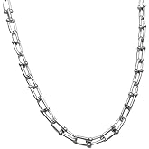 DIAMANTIO Trendy Silver Chunky Chain Choker Necklace – Bold Geometric Link Statement Jewelry for Women