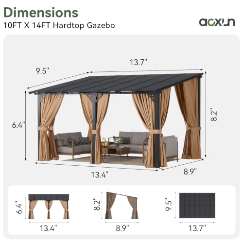 Aoxun 14'x10' Lean-to Gazebo Review: Wall-Mounted Patio Shelter With Mosquito Net image 10
