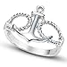 925 Sterling Silver Anchor and Rope Nautical Band Ring