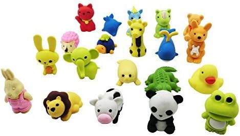 Leafskyin 20 Animal Collectible Set of Random Novelty Adorable Erasers - Amazing Variety with No Duplicates - FUN Toys Best for Party Favors