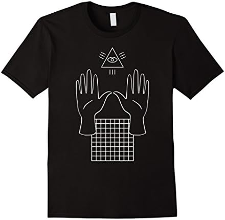 Mens Vaporwave Occult Illuminati T-Shirt Medium Black