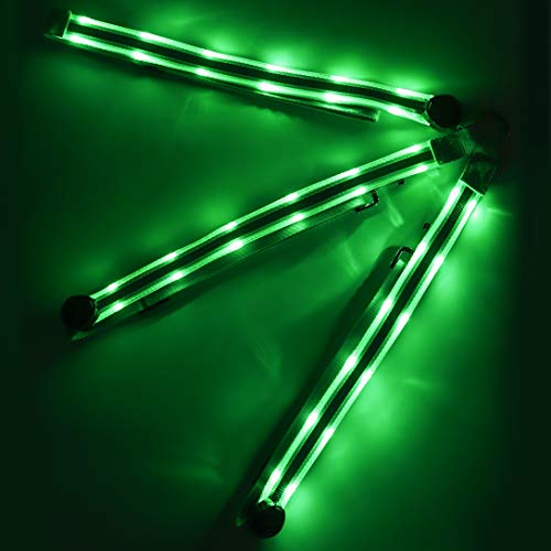 Flytianmy Adjustable LED Horse Breastplate Collar Reflective Horse Tack Sturdy Comfortable Equestrian Protective Safety Gear Green