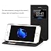 PU Leather Case for iPhone 8 Plus/iPhone 7 Plus, EasyAcc Premium View Flip Case Cover Folio with View Window/Stand/Skin Pouch Pocket Compatible with iPhone 8 Plus/iPhone 7 Plus (Black)