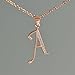 Paialco 14K Rose Gold Plating Sterling Silver Initial Alphabet A Pendant Necklace 18