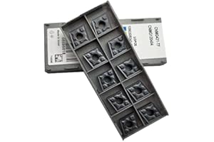 LAHDYFHOE GBJ 10pcs CNMG431-TF CNMG120408 -TF 80° Grey Carbide Turning Inserts for Steel and Stainless Iron Lathe Carbide Inserts for MCLNR/LInserts Holder (CNMG 431-TF C907)