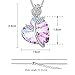 Heart Shape Pendant Necklace PLATO H Rose Heart Necklace Heart Rose Necklace with Swarovski Crystals Love Heart Necklace, Mom Gifts Necklace, Crystal Necklace For Mom，Purple Crystal Heart Neckace