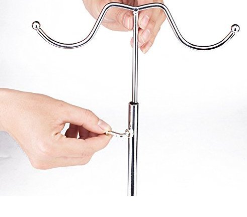 JM-capricorns Metal Handbag Rack Women Bag Display Stand Double Hook Adjustable Stainless Steel Holder