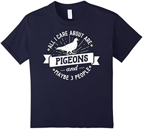 Kids Pigeon Shirt - All I Care About Are Pigeons! 12 Navy