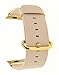 JSGJMY Apple Watch Band 42mm Genuine Leather Strap Replacement Watchbands for iWatch Series 2/Series 1/Edition/Sport(Soft Pink+Golden Buckle)