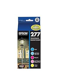 Epson T277920   Cartucho de tinta Epson Claria Photo HD 277, de capacidad estándar, paquete multicolor   cian, magenta, amarillo, cian claro, magenta claro (T277920)
