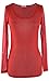 Imagenation Women's Long Sleeve Mesh Top Sheer See Through Round Scoop Neck Stretchy