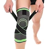 Vitoki Knee Brace, Compression Knee Sleeve with Adjustable Strap for Pain Relief, Meniscus Tear, Arthritis, ACL, MCL, Quick Recovery - Knee Support for Running, Basketball, Crossfit (Single)