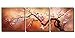 Ode-Rin - Oil Painting on Canvas Pink Plum Blossoms Framed and Stretched 3 Pieces Exuberant Tree Wall Art Painting for Living Room Home Decor, Ready to Hang - (20