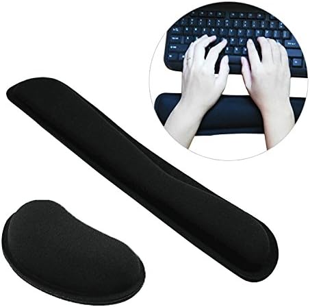 Stuffnew Memory Soft Mouse Mat with Gel Rest Wrist Pad, Hand Sopport Non-slip Rubber Base for Office Gaming (pad sets)