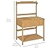 Best Choice Products Outdoor Garden Wooden Recessed Storage Potting Bench Work Station with Removable Lattice Top, 5 Tool Hooks, Tabletop Extension, and Lower Shelf, Natural