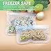 Reusable Storage Bags (6 Pack) - Transparent Leakproof Freezer Reusable Snack&Sandwich Bags(2 Small + 2 Medium + 2 Large) FDA Grade PEVA Ziplock Food Storage Bag for Home&Traval & Make Up