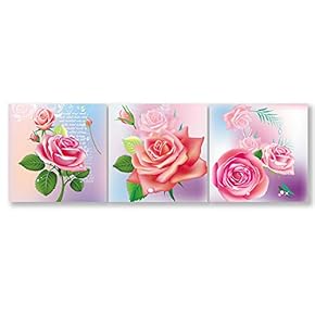 signwin-3 Piece Canvas Wall Art-Romantic Flower-Canvas Prints Home...