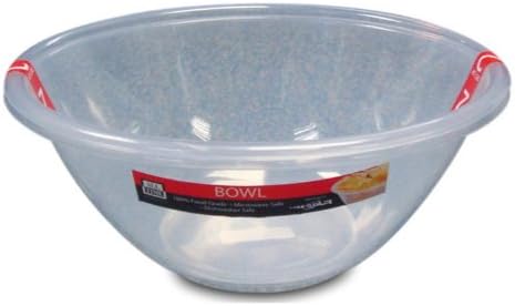 All Time Set of 2 Plastic Mixing Bowls (20cm) (2000ml), Transparent, Large - Image 3