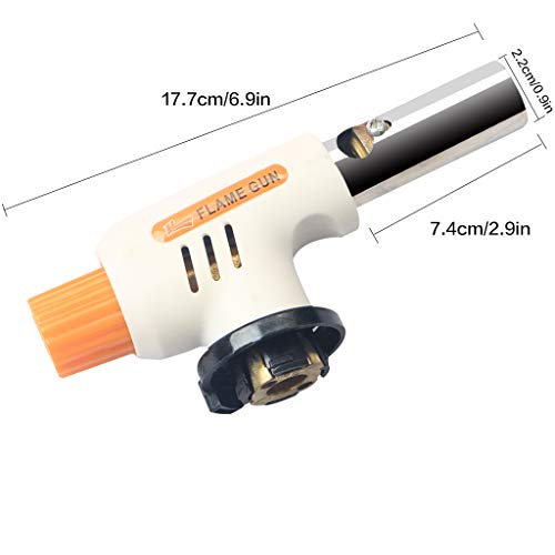 AIPINQI Culinary Butane Torch, Portable Flame Gun Chefs Torch Kitchen Blow Torch for Cooking Sous Vide, Creme Brulee and Pastries, Orange - Thumbnail 5