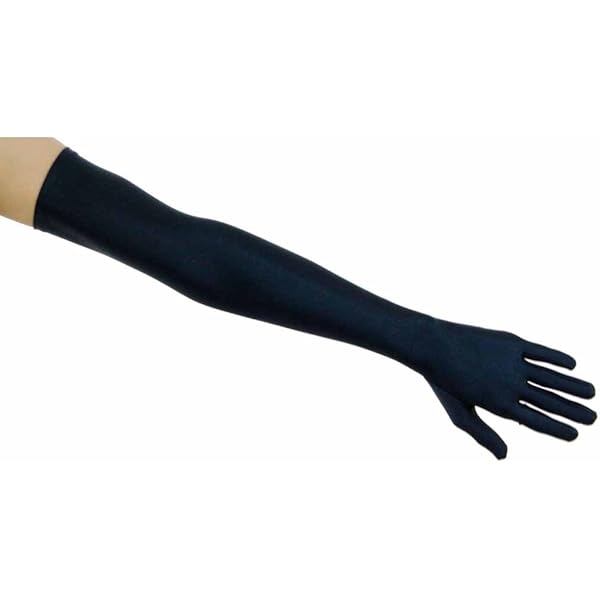 Very Long Satin Gloves in 38 Assorted Colors Assorted Glove Colors: Black  at Amazon Women's Clothing store: Special Occasion Gloves