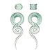 BodyJ4You Glass Spiral Tapers Kit with Plugs 4 Pieces Glow in the Dark Glass Plugs 4G-14mm