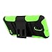 Cellularvilla Case For LG Lucid 3 VS876 Green Black Prime Series Hard Soft Dual Layer Holster Case KickStand with Locking Belt Swivel Clip Cover Protector