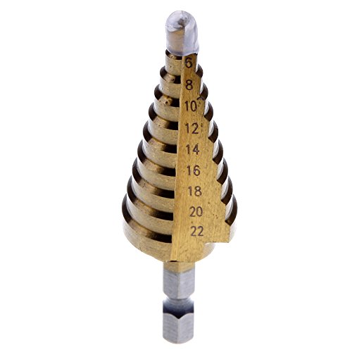 Generic G 2015 New Hex Titanium Step Cone Drill Bit Hole HSS 4241 For Sheet Metal Tool 4-22mm #72210 T