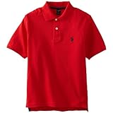 U.S. Polo Assn. Boys' Classic Polo Shirt, Engine Red, 10/12