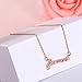 Blinkingstare Rose Gold Forever Pendant Necklace - Round Cubic Zirconia Choker Simple Necklace for Women