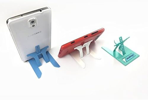 Universal foldable stand for phones, Kindle &amp; mini tablets (Aqua) - credit card sized for pockets - works with iPhone, HTC, Samsung, Motorola, Google, Nokia and more