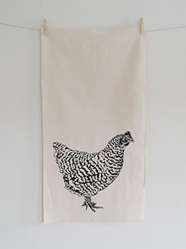 Organic Cotton Chicken Tea Towel in Black
