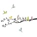 DECOWALL DA-1706 Floral Birds on Tree Kids Wall Stickers Wall Decals Peel and Stick Removable Wall Stickers for Kids Nursery Bedroom Living Room d?cor Art Branch Decoration Flying Home Murals Vinyl