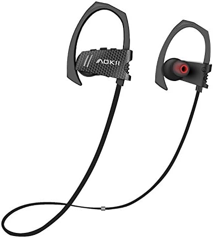 AOKII Bluetooth Headphones, Wireless In Ear Sports Earphones 4.1 Sport Headset with Mic, IPX5 Sweatproof Stereo Earbuds (Black)