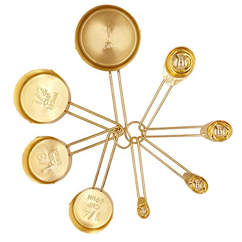 image for Homestia Stainless Steel Measuring Cups and Spoons Set of 8 Pcs Baking