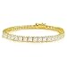 KEZEF Creations Round Cut 4mm Cubic Zirconia Tennis Bracelet