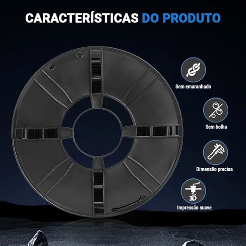 Filamento de Impressão 3D PLA (Preto), Filamento Impressora 3D, Filamento Brilhante para Impressora 3D 1Kg, Seda 1.75 mm Filamentos 3D Brilhantes, Adequado para Maioria Das Impressoras 3d