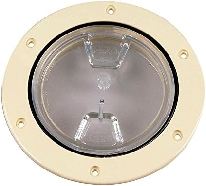 Beckson 4" Clear Center Screw-Out Deck Plate - Beige