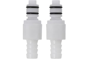 AllGIFT Quick Shut-Off Hose Joint 2PCS White Shut-Off 2 x Male Quick Connector In-Line Coupling Plastic Tube Connector Water Pipe